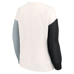 Las Vegas Raiders Women's Colorblock Primary Logo Pullover Sweatshirt - White - Fanatics