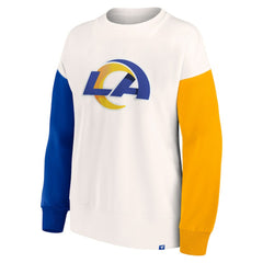 Los Angeles Rams Women's Colorblock Primary Logo Pullover Sweatshirt - White - Fanatics