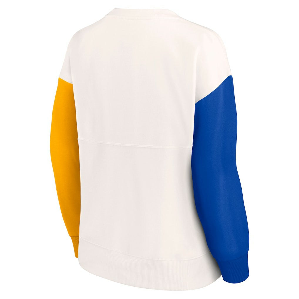 Los Angeles Rams Women's Colorblock Primary Logo Pullover Sweatshirt - White - Fanatics