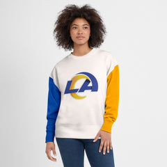 Los Angeles Rams Women's Colorblock Primary Logo Pullover Sweatshirt - White - Fanatics