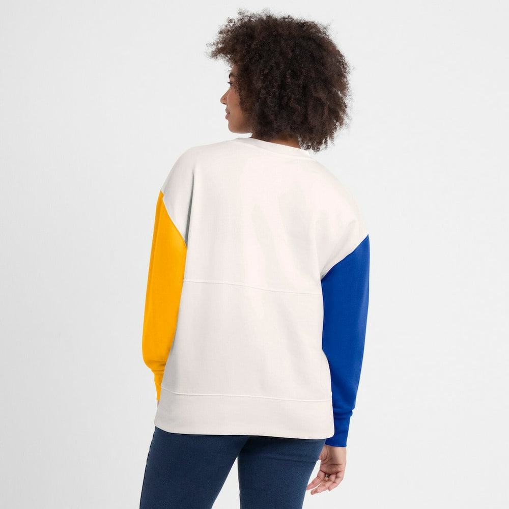 Los Angeles Rams Women's Colorblock Primary Logo Pullover Sweatshirt - White - Fanatics