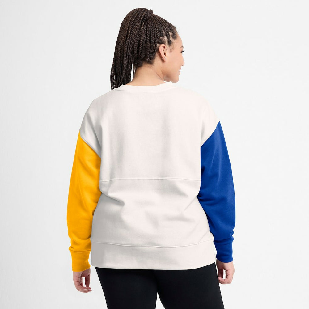 Los Angeles Rams Women's Colorblock Primary Logo Pullover Sweatshirt - White - Fanatics