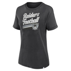 Las Vegas Raiders Women's Hit Snow Washed T-Shirt - Charcoal - Fanatics