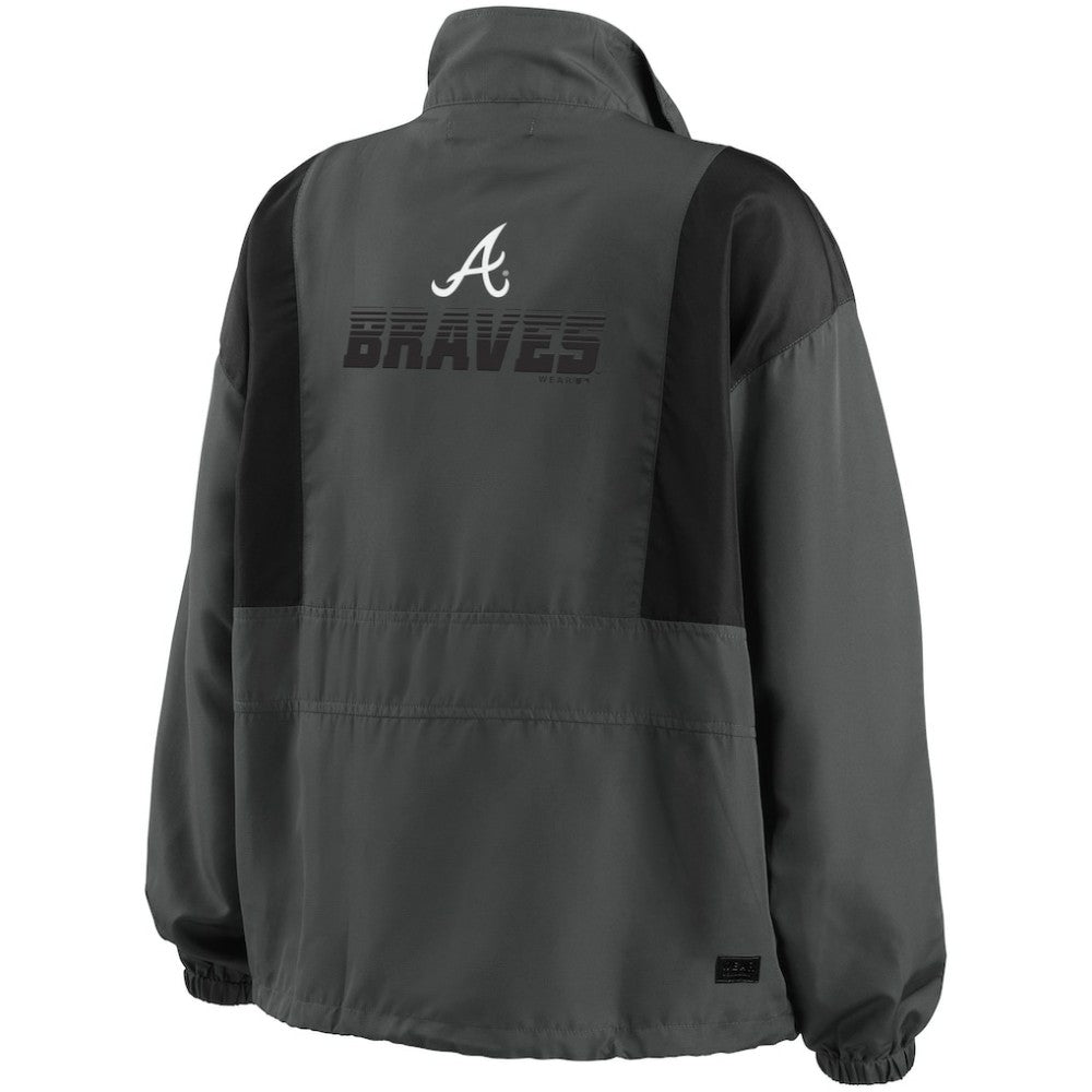 Atlanta Braves WEAR by Erin Andrews Women's Packable Half-Zip Jacket Sale