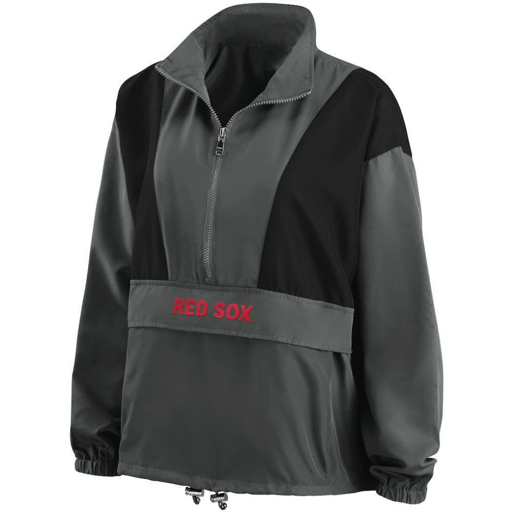 Boston Red Sox WEAR by Erin Andrews Women's Packable Half-Zip Jacket Discount