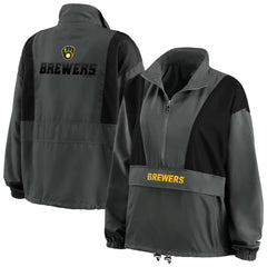Milwaukee Brewers WEAR by Erin Andrews Women's Packable Half-Zip Jacket Near Me