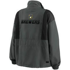 Milwaukee Brewers WEAR by Erin Andrews Women's Packable Half-Zip Jacket Near Me