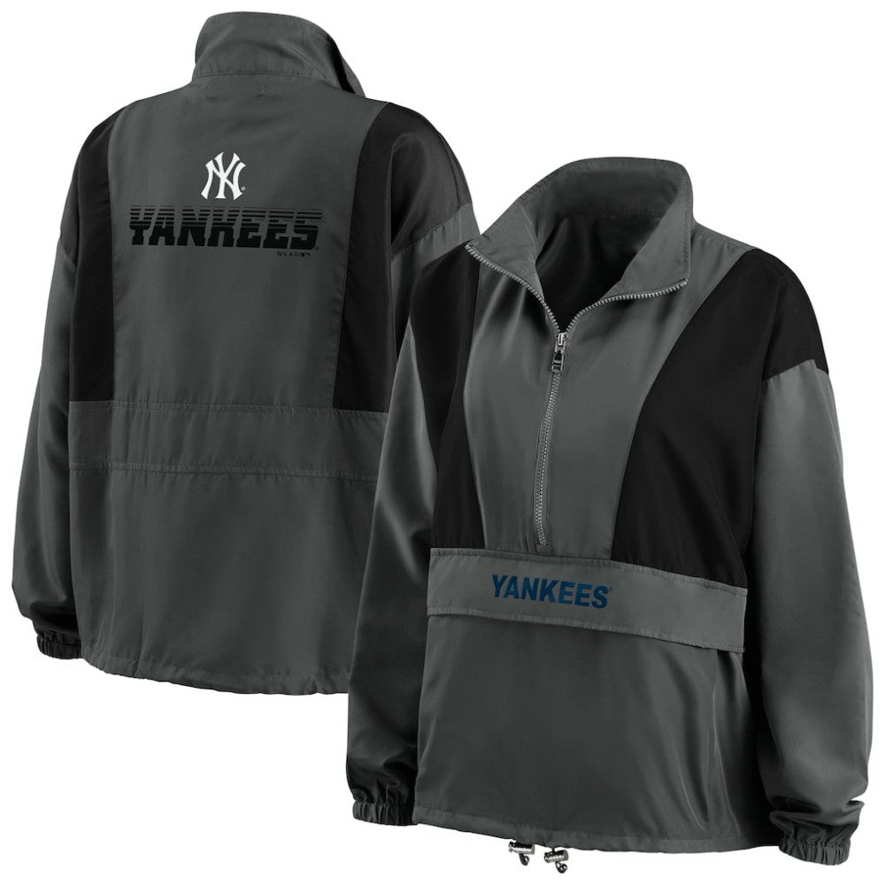 New York Yankees WEAR by Erin Andrews Women's Packable Half-Zip Jacket Sale