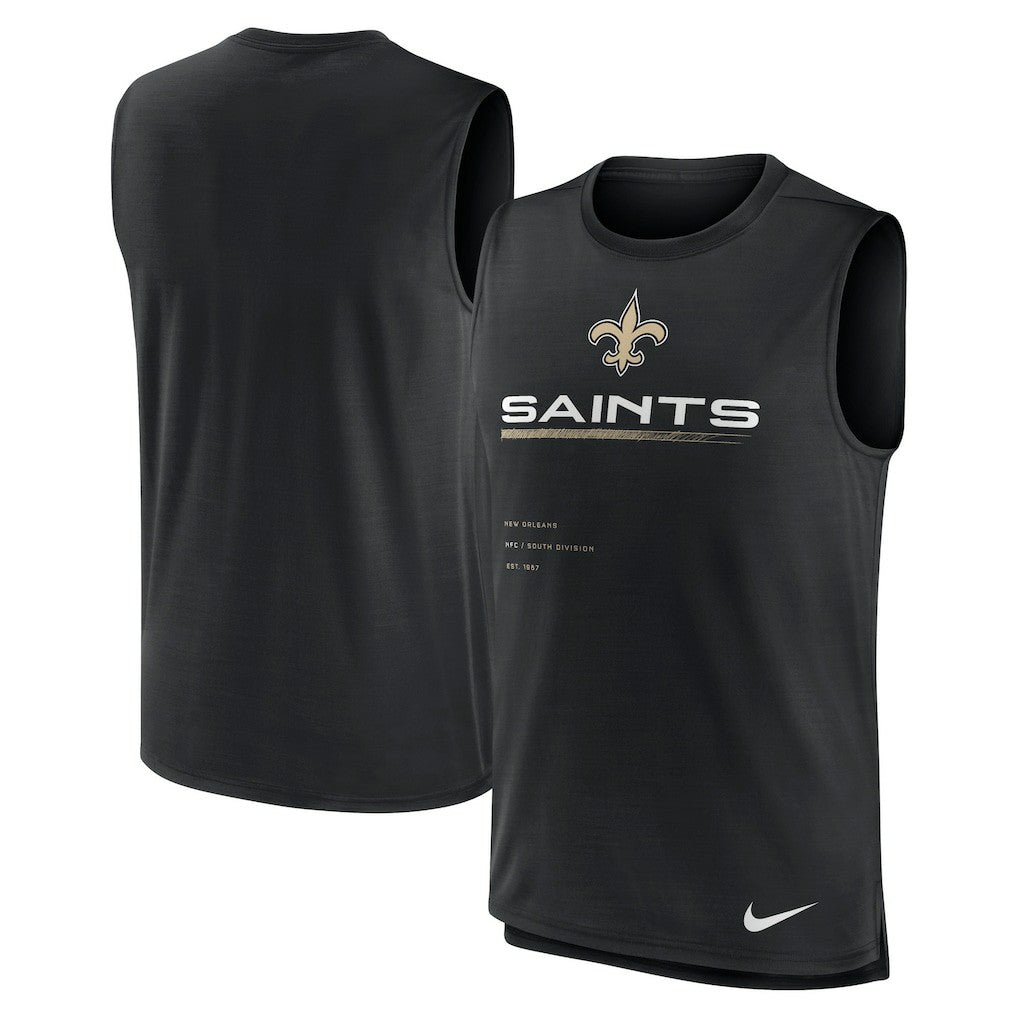 New Orleans Saints Muscle Trainer Tank Top - Black - Nike