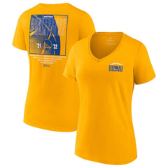 Fanatics Golden State Warriors Women's 2022 Western Conference Champions Balanced Attack Roster V-Neck T-Shirt Gold