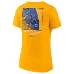 Fanatics Golden State Warriors Women's 2022 Western Conference Champions Balanced Attack Roster V-Neck T-Shirt Gold