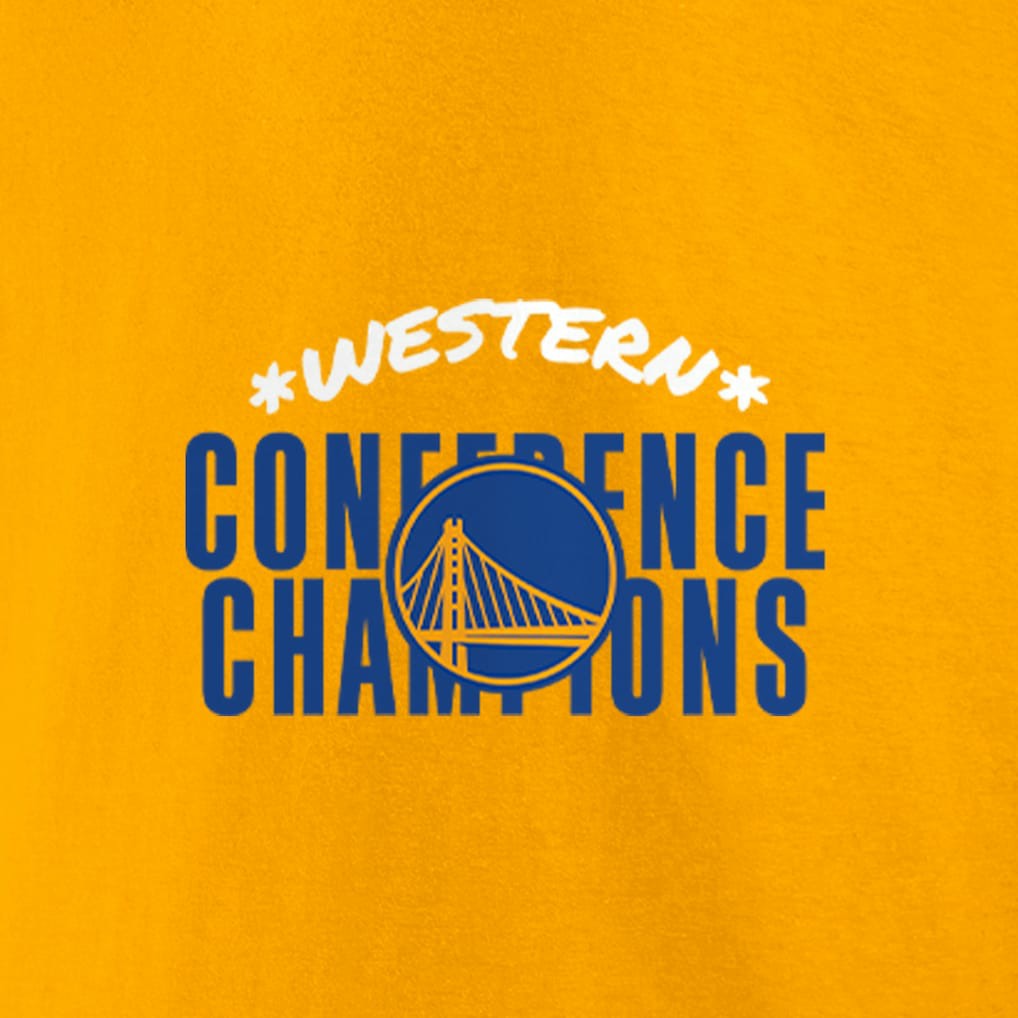 Fanatics Golden State Warriors Women's 2022 Western Conference Champions Balanced Attack Roster V-Neck T-Shirt Gold