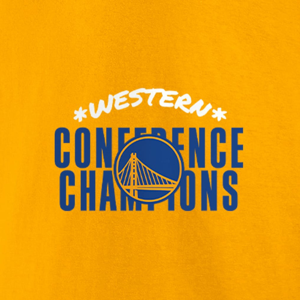 Fanatics Golden State Warriors Women's 2022 Western Conference Champions Balanced Attack Roster V-Neck T-Shirt Gold