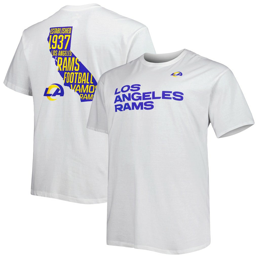 Los Angeles Rams Big & Tall Hometown Collection Hot Shot T-Shirt - White - Fanatics