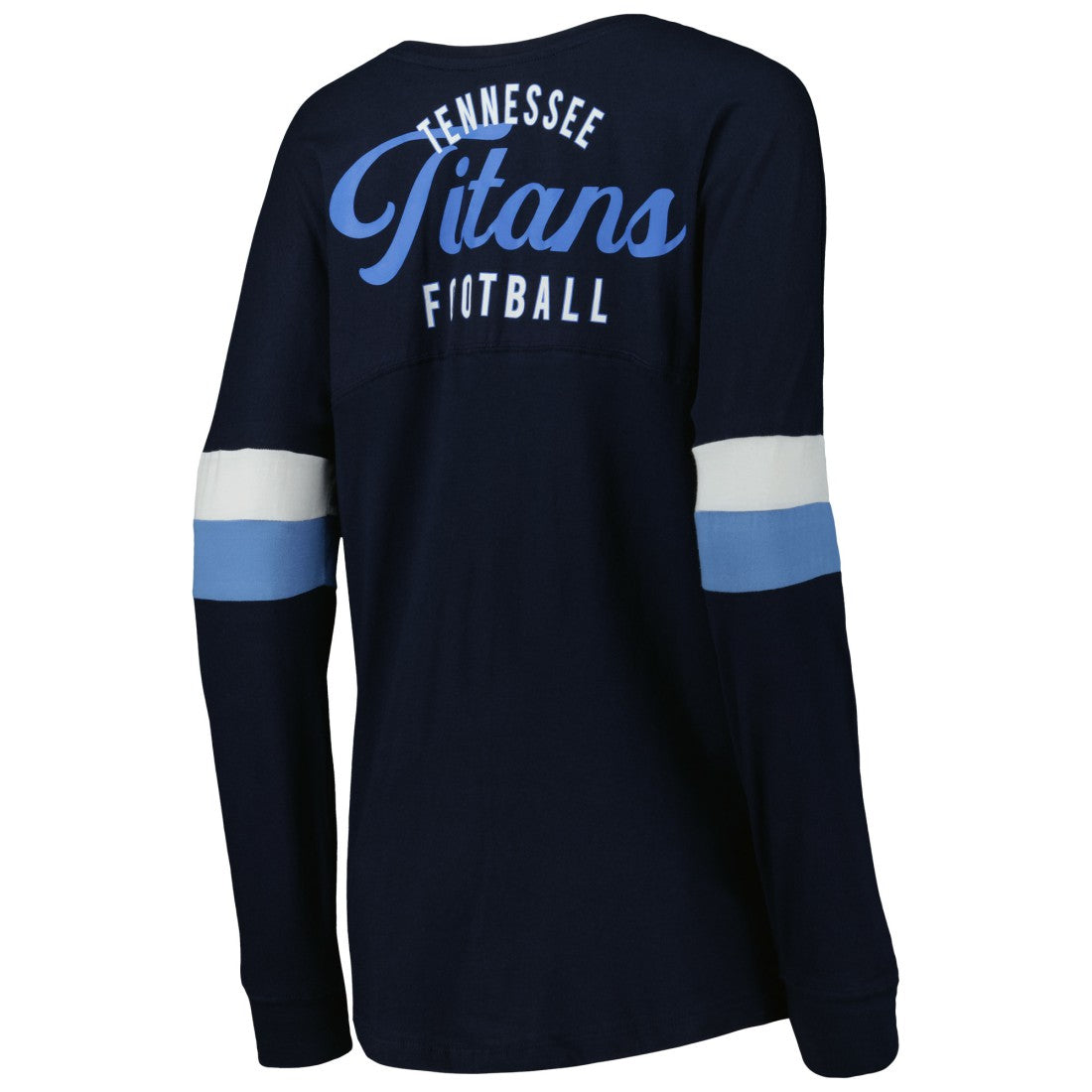 Tennessee Titans New Era Women's Athletic Varsity Lace-Up Lightweight Long Sleeve T-Shirt - Navy - NFL