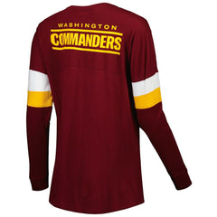 Washington Commanders New Era Women's Athletic Varsity Lace-Up Lightweight Long Sleeve T-Shirt - Burgundy - NFL