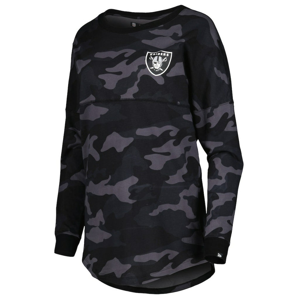 Las Vegas Raiders New Era Women's Camo Long Sleeve T-Shirt - Black - NFL