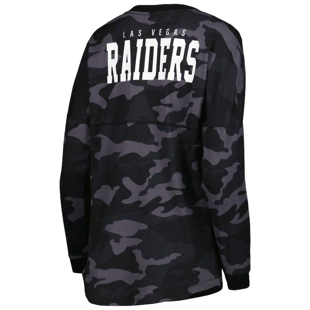 Las Vegas Raiders New Era Women's Camo Long Sleeve T-Shirt - Black - NFL