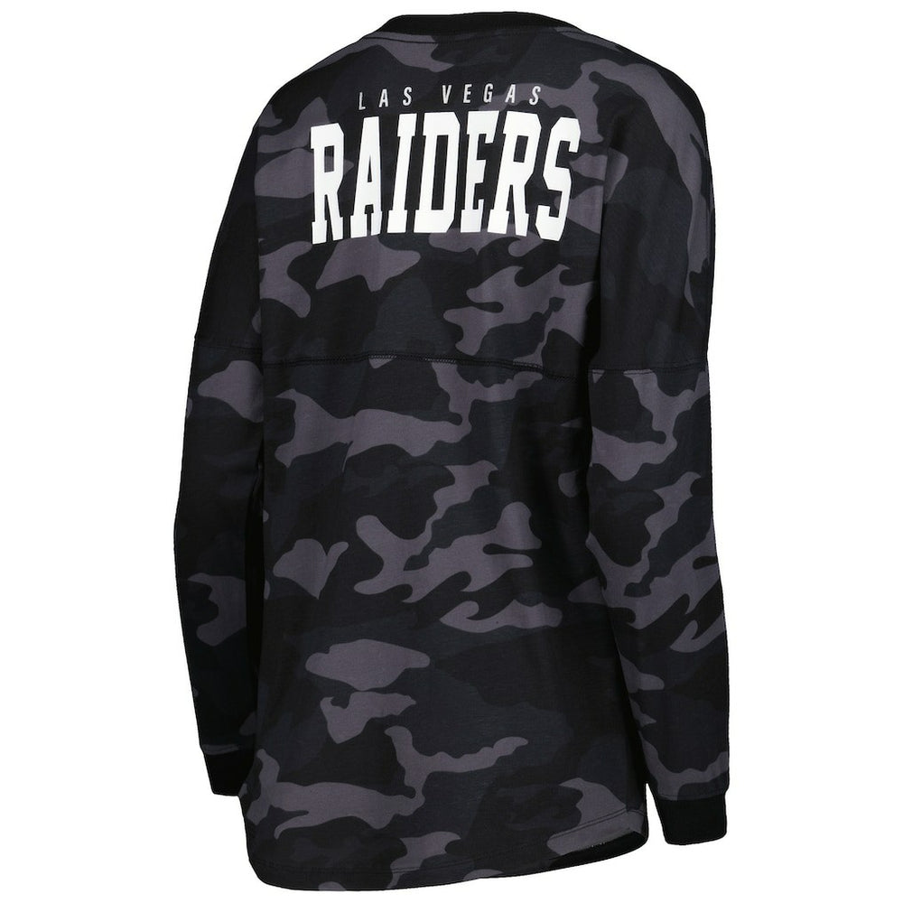 Las Vegas Raiders New Era Women's Camo Long Sleeve T-Shirt - Black - NFL