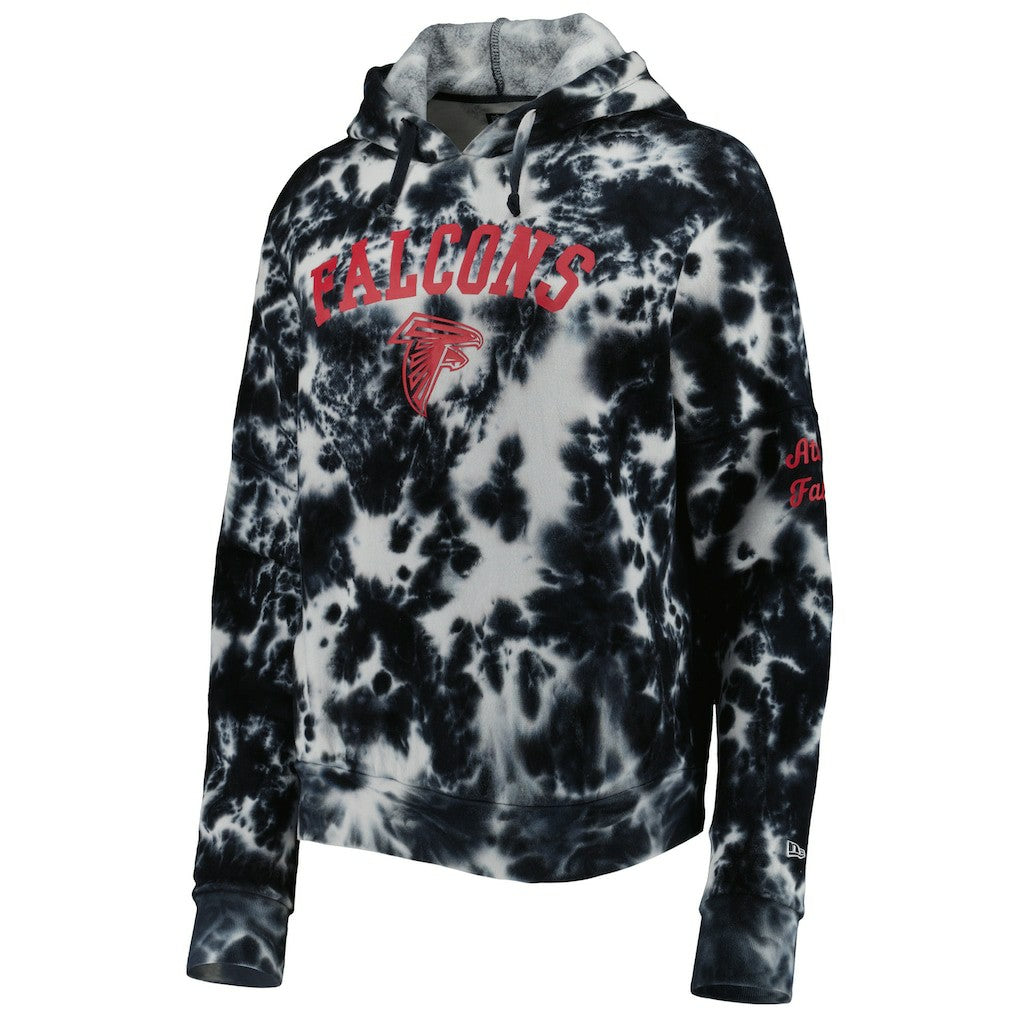 Atlanta Falcons New Era Women's Cloud Dye Fleece Pullover Hoodie - Black - NFL