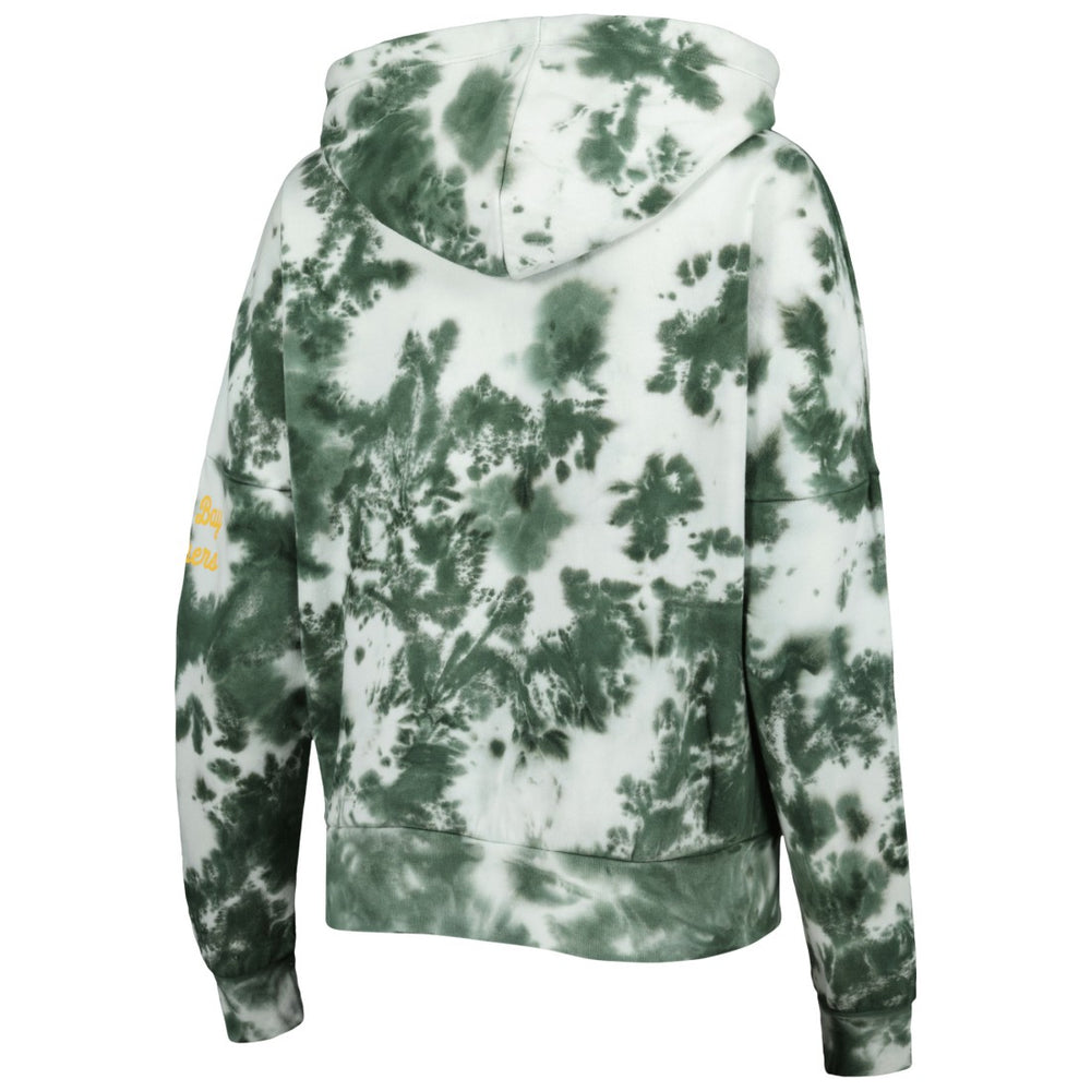 Green Bay Packers New Era Women's Cloud Dye Fleece Pullover Hoodie - Green - NFL
