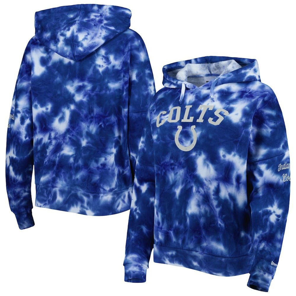 Indianapolis Colts New Era Women's Cloud Dye Fleece Pullover Hoodie - Royal - NFL