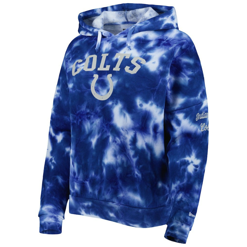 Indianapolis Colts New Era Women's Cloud Dye Fleece Pullover Hoodie - Royal - NFL