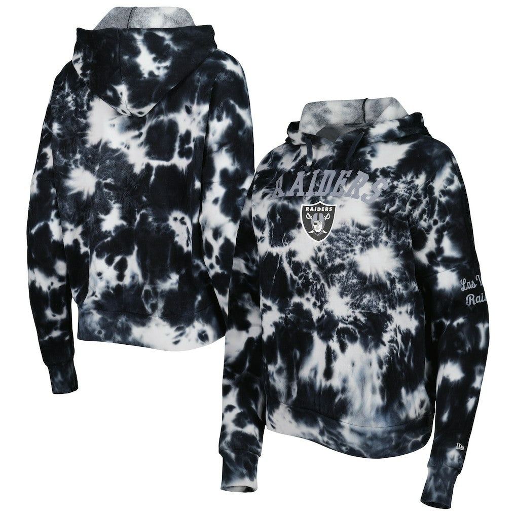 Las Vegas Raiders New Era Women's Cloud Dye Fleece Pullover Hoodie - Black - NFL