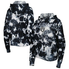 Las Vegas Raiders New Era Women's Cloud Dye Fleece Pullover Hoodie - Black - NFL