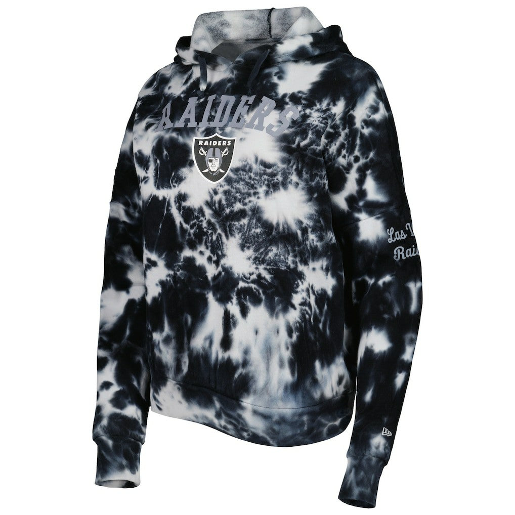 Las Vegas Raiders New Era Women's Cloud Dye Fleece Pullover Hoodie - Black - NFL