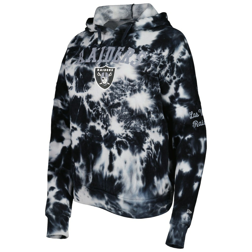 Las Vegas Raiders New Era Women's Cloud Dye Fleece Pullover Hoodie - Black - NFL