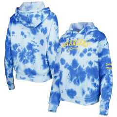 Los Angeles Chargers New Era Women's Cloud Dye Fleece Pullover Hoodie - Powder Blue - NFL