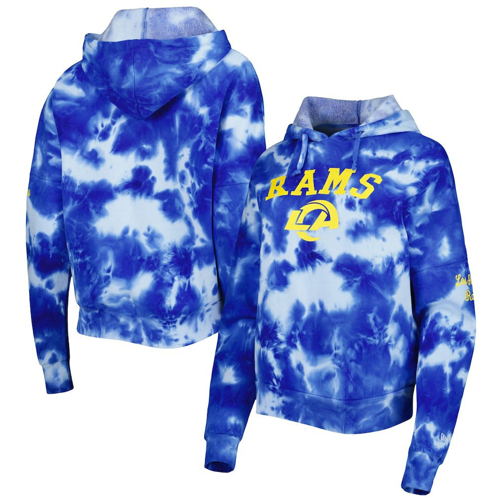 Los Angeles Rams New Era Women's Cloud Dye Fleece Pullover Hoodie - Royal - NFL