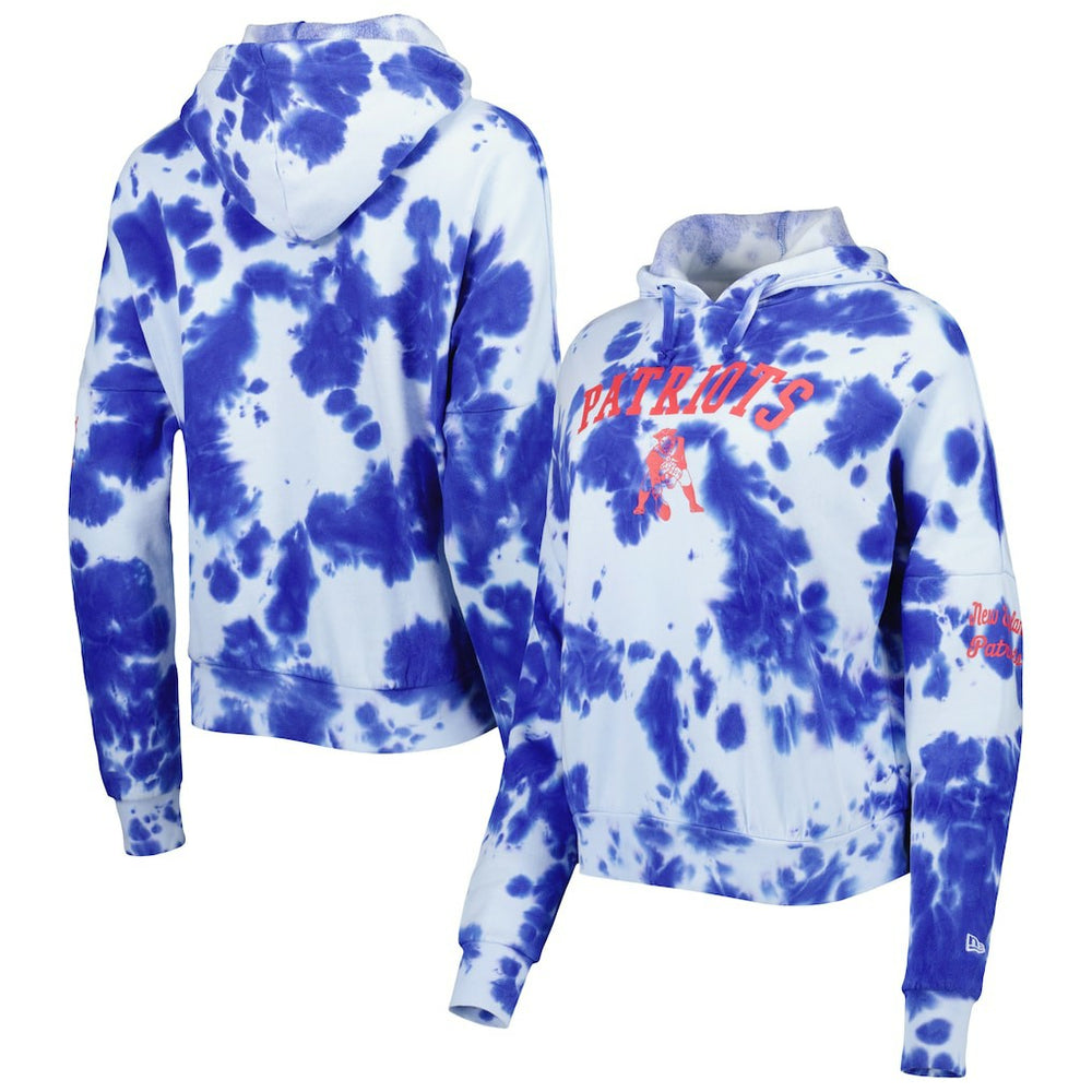 New England Patriots New Era Women's Cloud Dye Fleece Pullover Hoodie - Royal - NFL