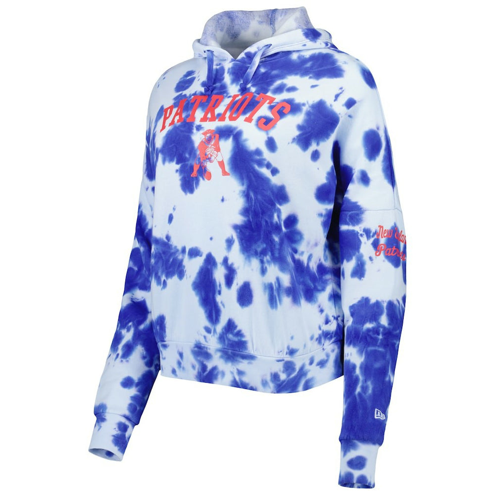 New England Patriots New Era Women's Cloud Dye Fleece Pullover Hoodie - Royal - NFL