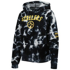 Pittsburgh Steelers New Era Women's Cloud Dye Fleece Pullover Hoodie - Black - NFL