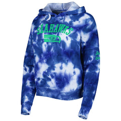 Seattle Seahawks New Era Women's Cloud Dye Fleece Pullover Hoodie - Royal - NFL