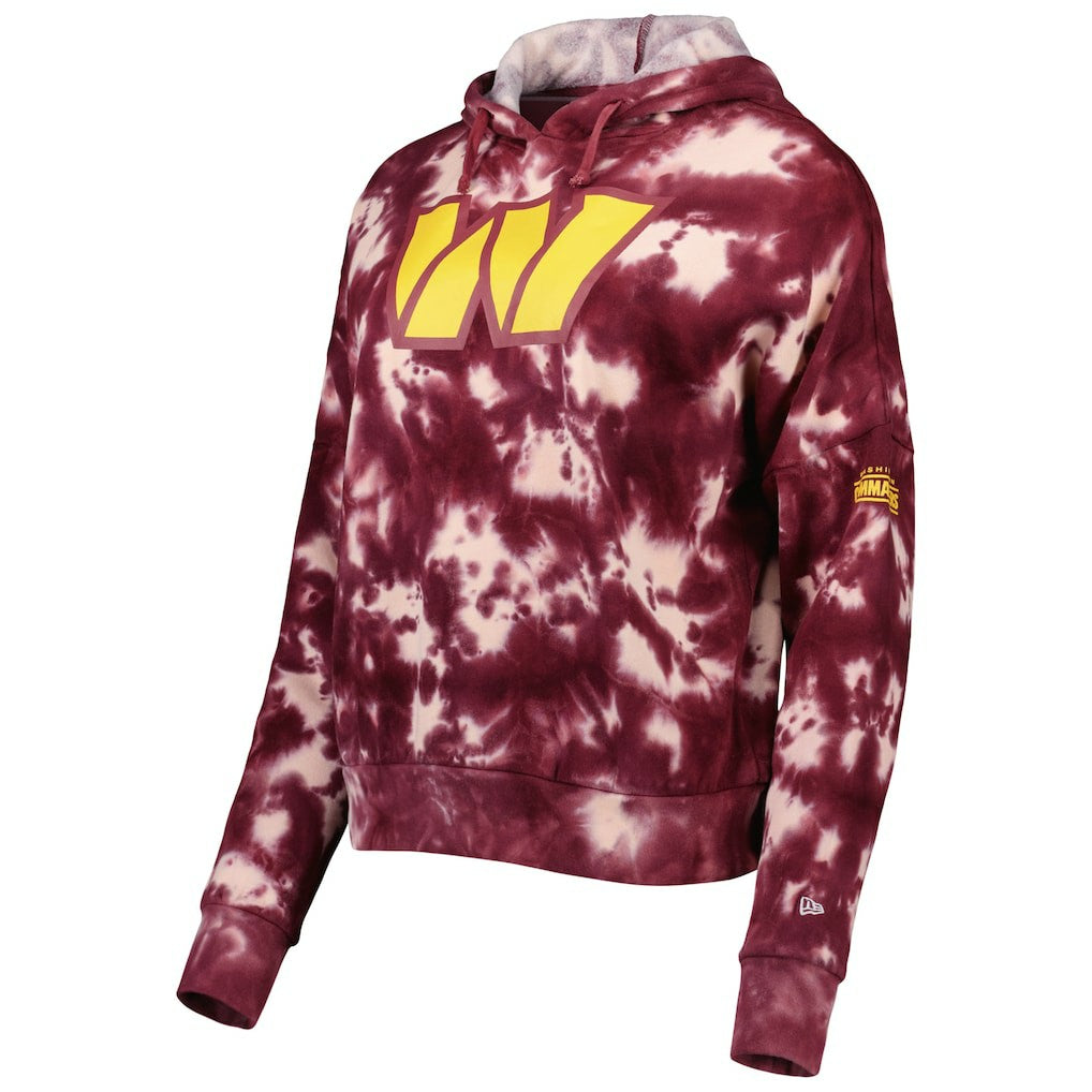 Washington Commanders New Era Women's Cloud Dye Fleece Pullover Hoodie - Burgundy - NFL