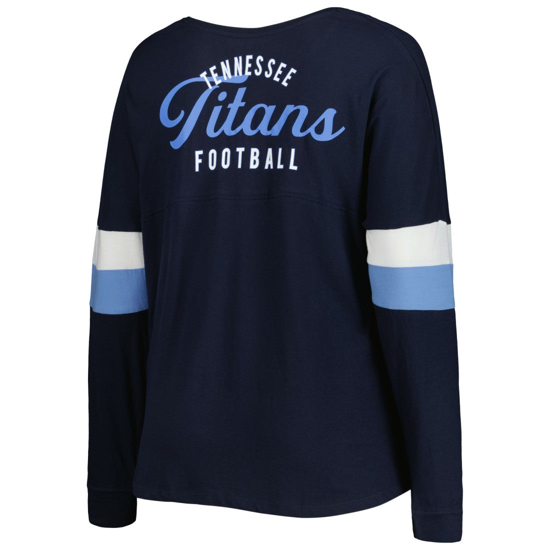 Tennessee Titans New Era Women's Plus Size Athletic Varsity Lace-Up V-Neck Long Sleeve T-Shirt - Navy - NFL