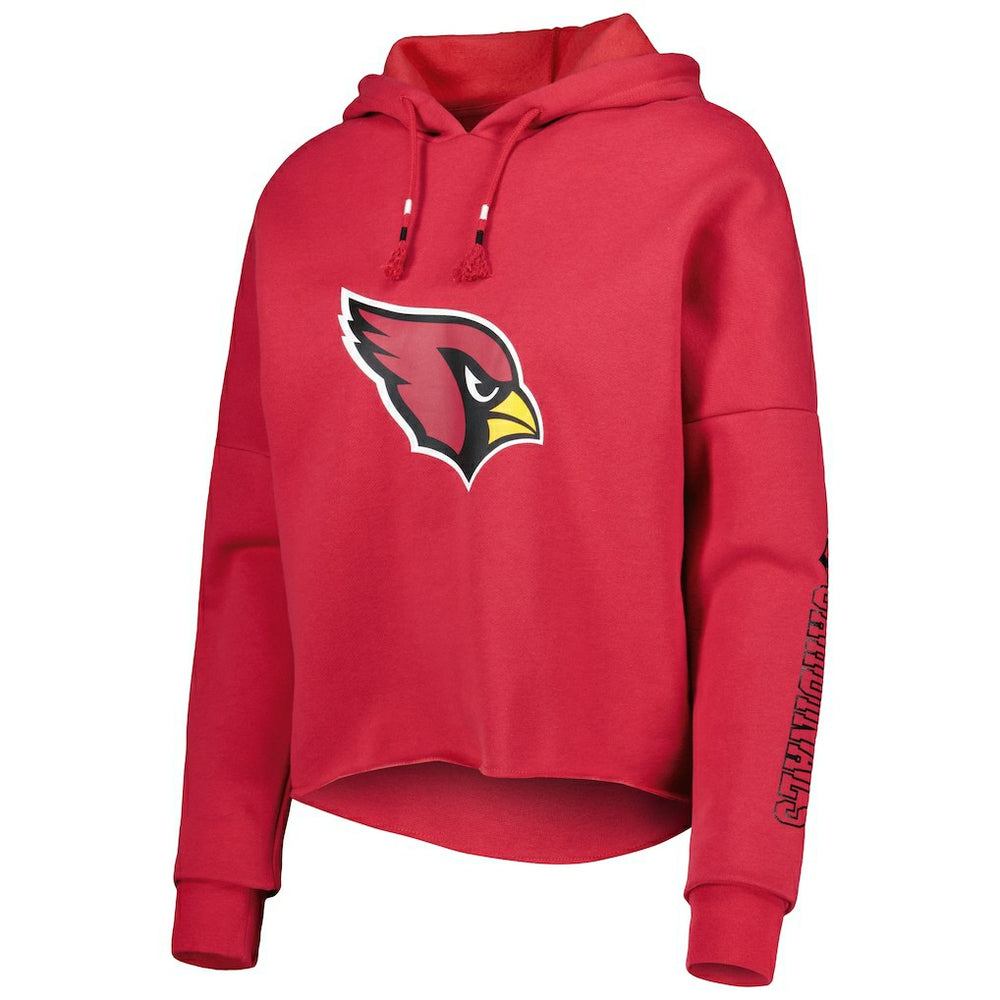 Arizona Cardinals New Era Women's Foil Sleeve Pullover Hoodie - Cardinal - NFL