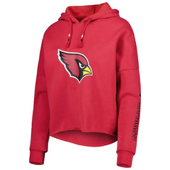 Arizona Cardinals New Era Women's Foil Sleeve Pullover Hoodie - Cardinal - NFL