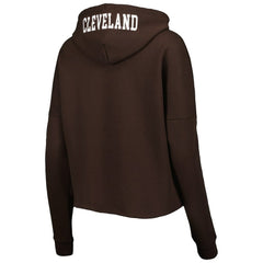 Cleveland Browns New Era Women's Foil Sleeve Pullover Hoodie - Brown - NFL
