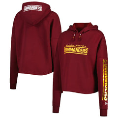 Washington Commanders New Era Women's Foil Sleeve Pullover Hoodie - Burgundy - NFL