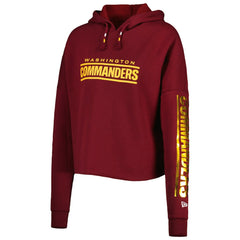 Washington Commanders New Era Women's Foil Sleeve Pullover Hoodie - Burgundy - NFL