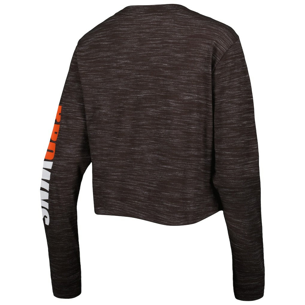 Cleveland Browns New Era Women's Crop Long Sleeve T-Shirt - Brown - NFL