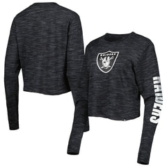 Las Vegas Raiders New Era Women's Crop Long Sleeve T-Shirt - Black - NFL
