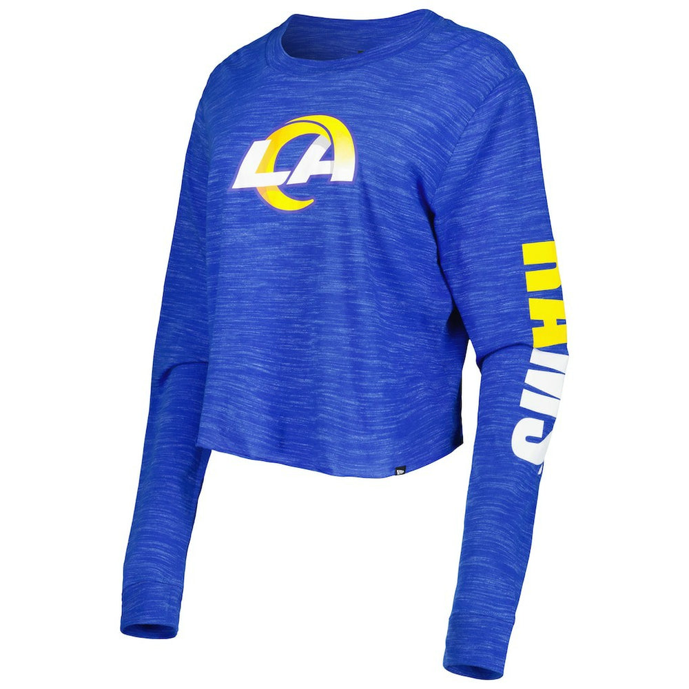 Los Angeles Rams New Era Women's Crop Long Sleeve T-Shirt - Royal - NFL