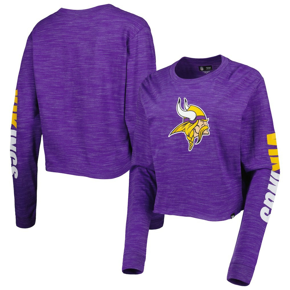 Minnesota Vikings New Era Women's Crop Long Sleeve T-Shirt - Purple - NFL