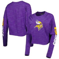 Minnesota Vikings New Era Women's Crop Long Sleeve T-Shirt - Purple - NFL