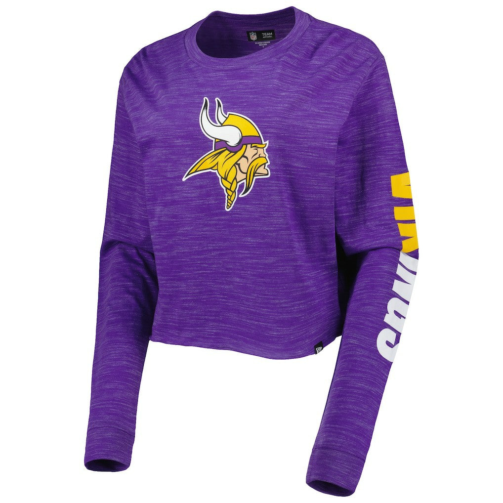 Minnesota Vikings New Era Women's Crop Long Sleeve T-Shirt - Purple - NFL